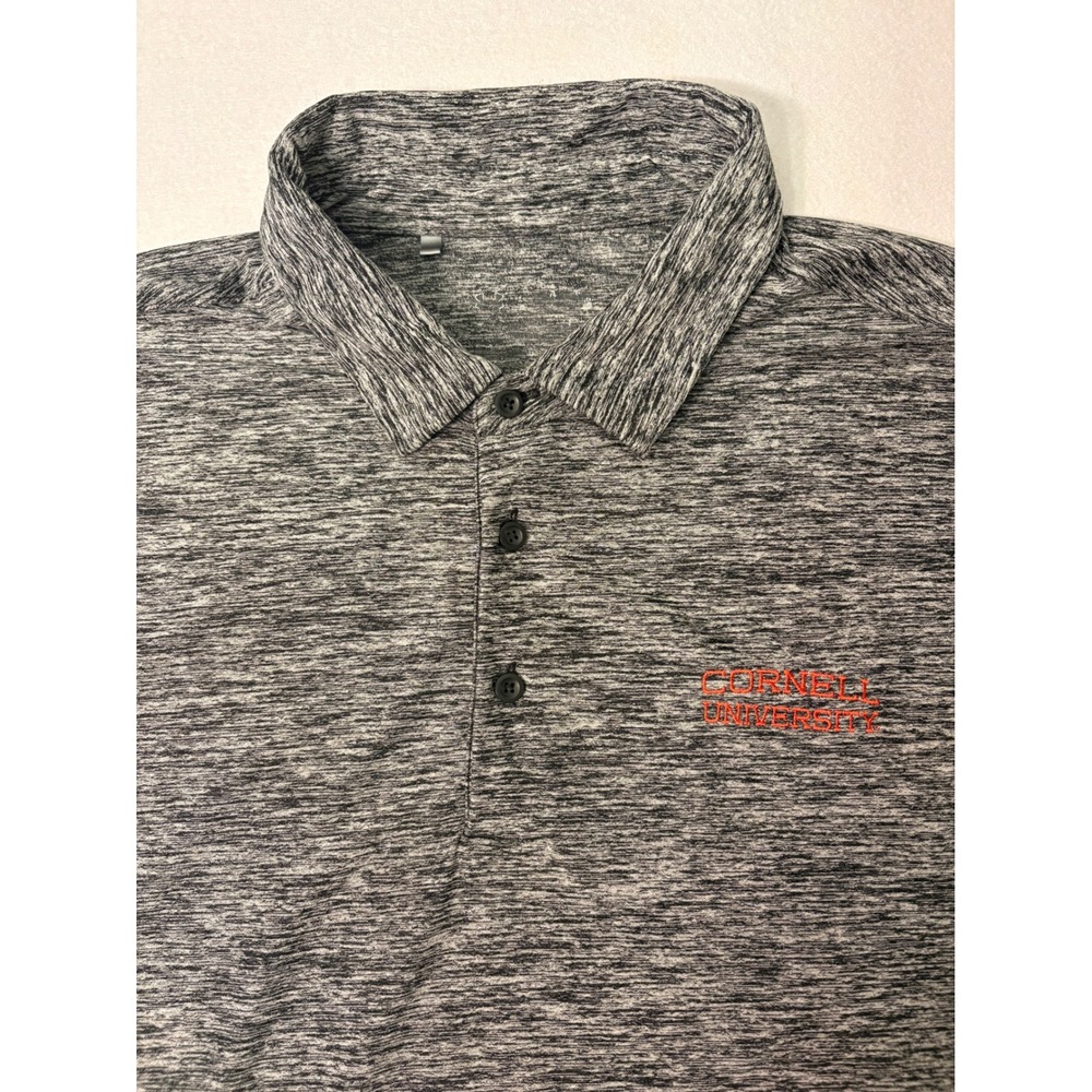 Under Armour Cornell University Polo Shirt Mens XL Gray Space Dye Performance